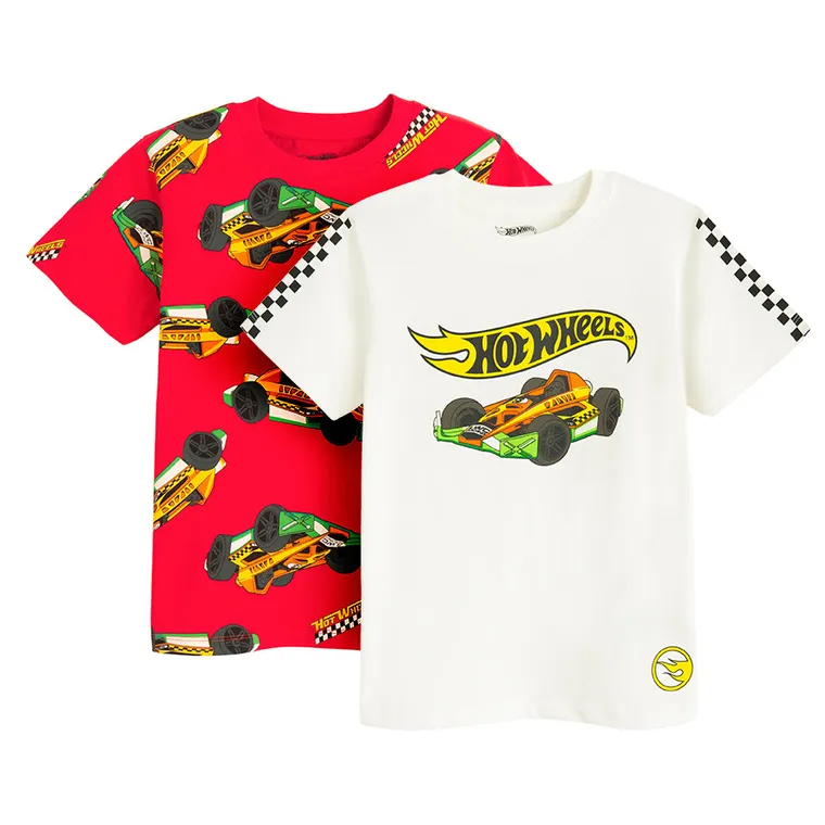 Cool Club, Tricou pentru baieti, mix, imprimeu Hot Wheels, set, 2 buc.