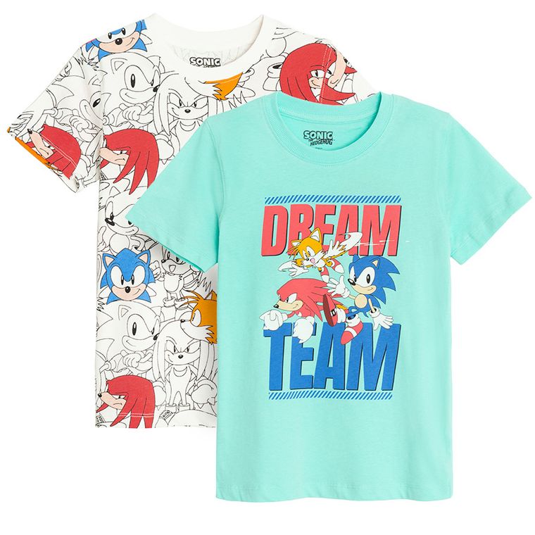 Cool Club, Tricou pentru baieti, mix, imprimeu Sonic the Hedgehog, set, 2 buc.