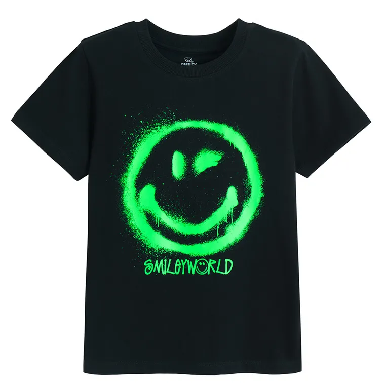 Cool Club, Tricou pentru baieti, negru, imprimeu SmileWorld