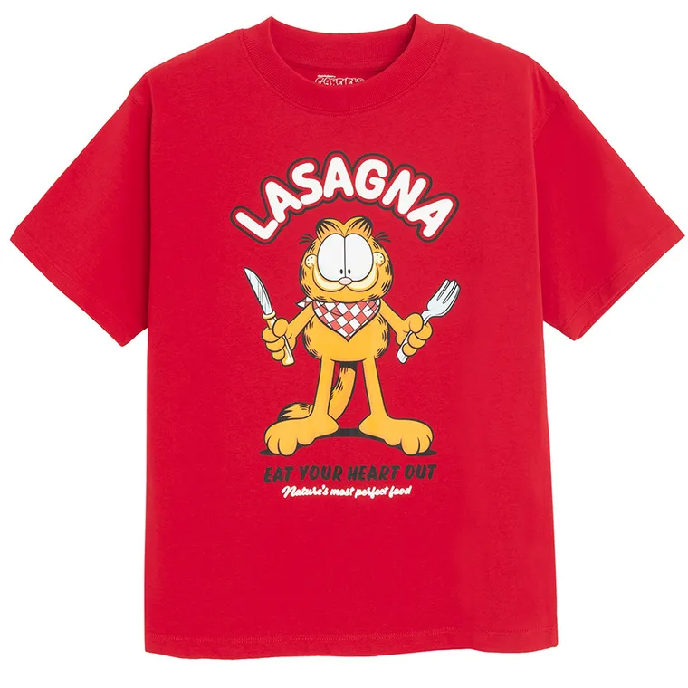Cool Club, Tricou pentru baieti, rosu, imprimeu Garfield