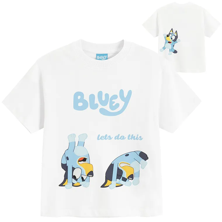 Cool Club, Tricou pentru copii, alb, imprimeu Bluey