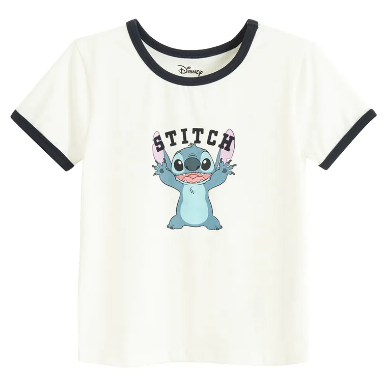 Cool Club, Tricou pentru fete, alb, imprimeu Lilo si Stitch