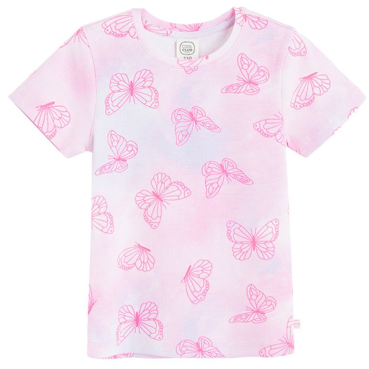 Cool Club, Tricou pentru fete, din tricot striat, mix