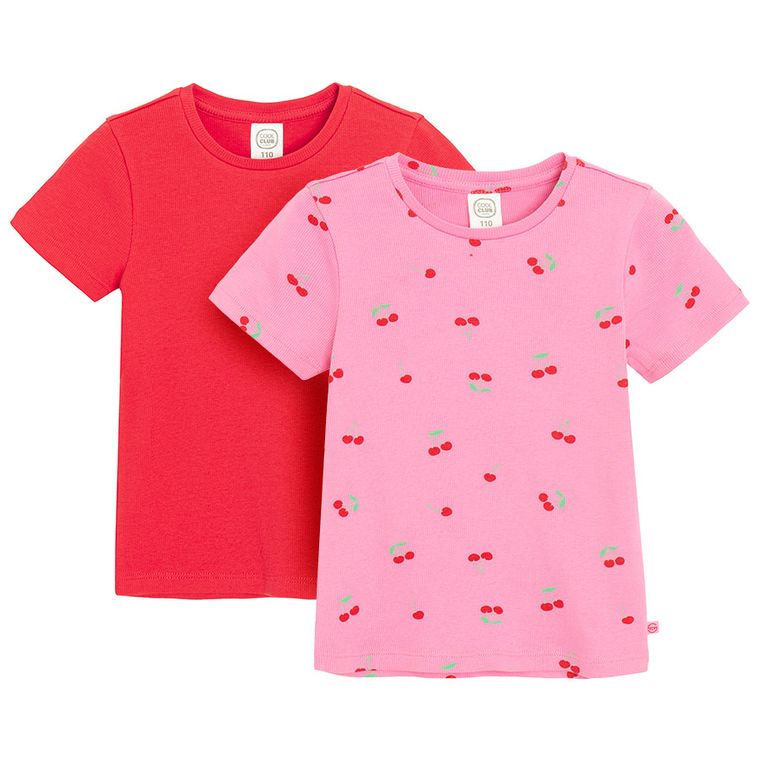 Cool Club, Tricou pentru fete, din tricot striat, mix, set, 2 buc.