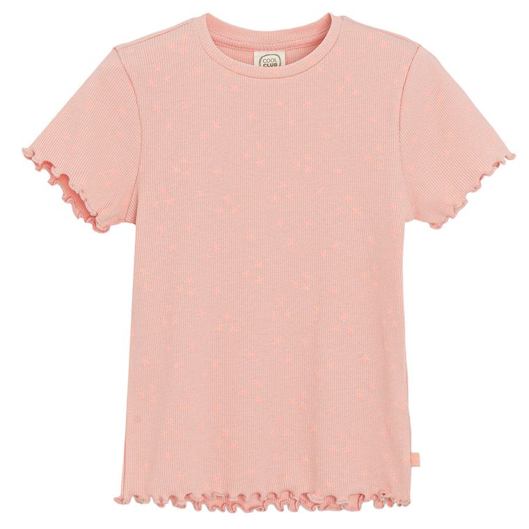 Cool Club, Tricou pentru fete, din tricot striat, portocaliu