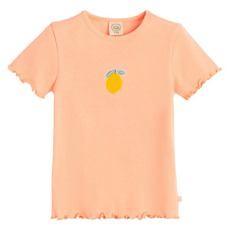 Cool Club, Tricou pentru fete, din tricot striat, portocaliu