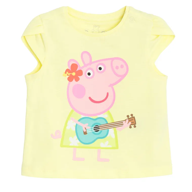 Cool Club, Tricou pentru fete, galben, imprimeu Peppa Pig