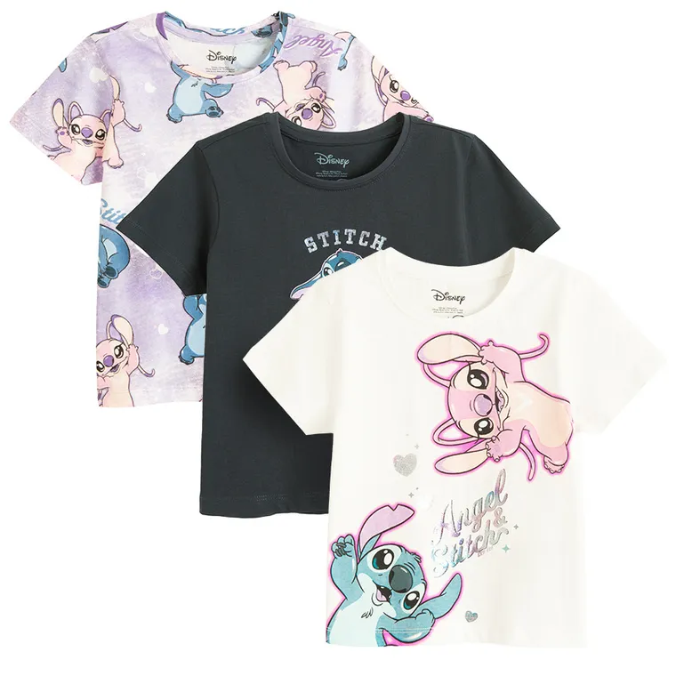 Cool Club, Tricou pentru fete, mix, set, 3 buc., imprimeu Lilo si Stitch