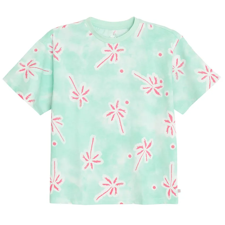 Cool Club, Tricou pentru fete, oversize, albastru