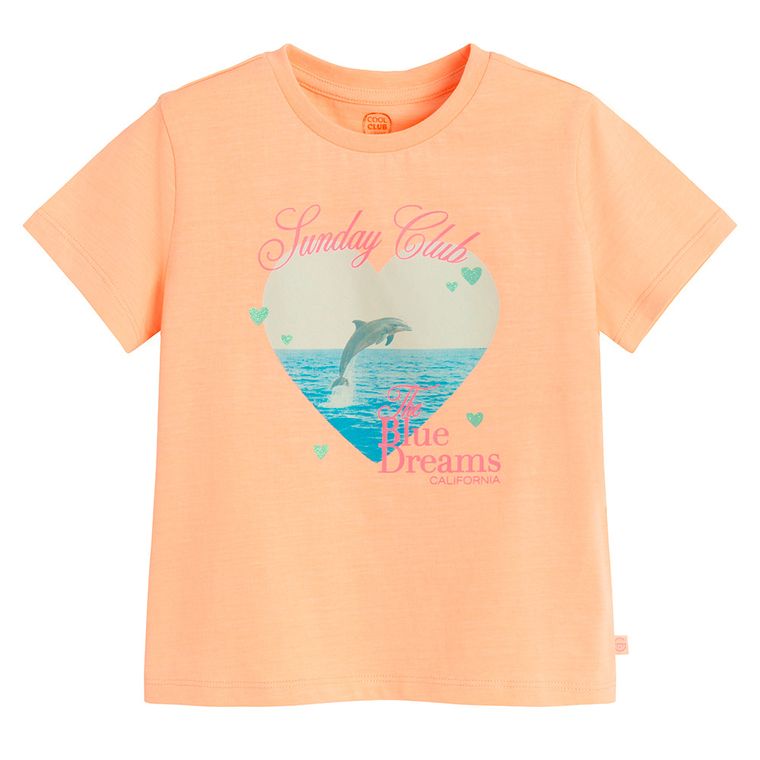 Cool Club, Tricou pentru fete, portocaliu fluo