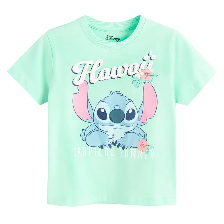 Cool Club, Tricou pentru fete, turcoaz, imprimeu Lilo si Stitch