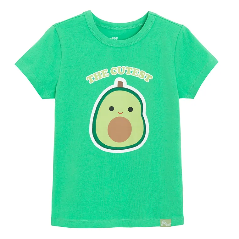 Cool Club, Tricou pentru fete, verde, imprimeu Squishmallows