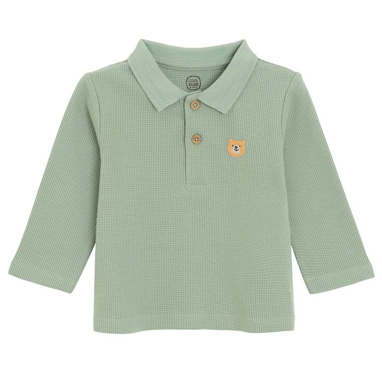 Cool Club, Tricou polo cu maneca lunga pentru baieti, verde
