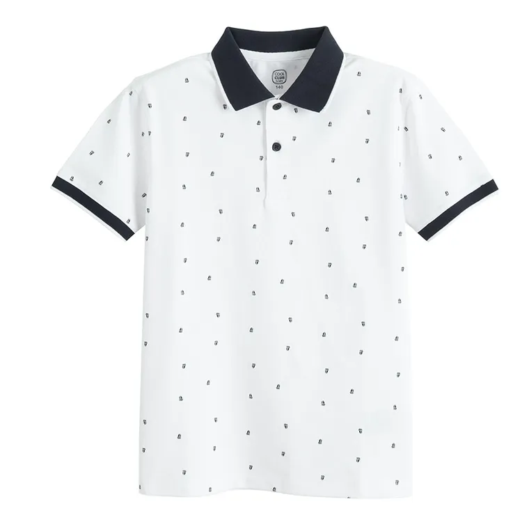 Cool Club, Tricou polo cu maneca scurta pentru baieti, alb