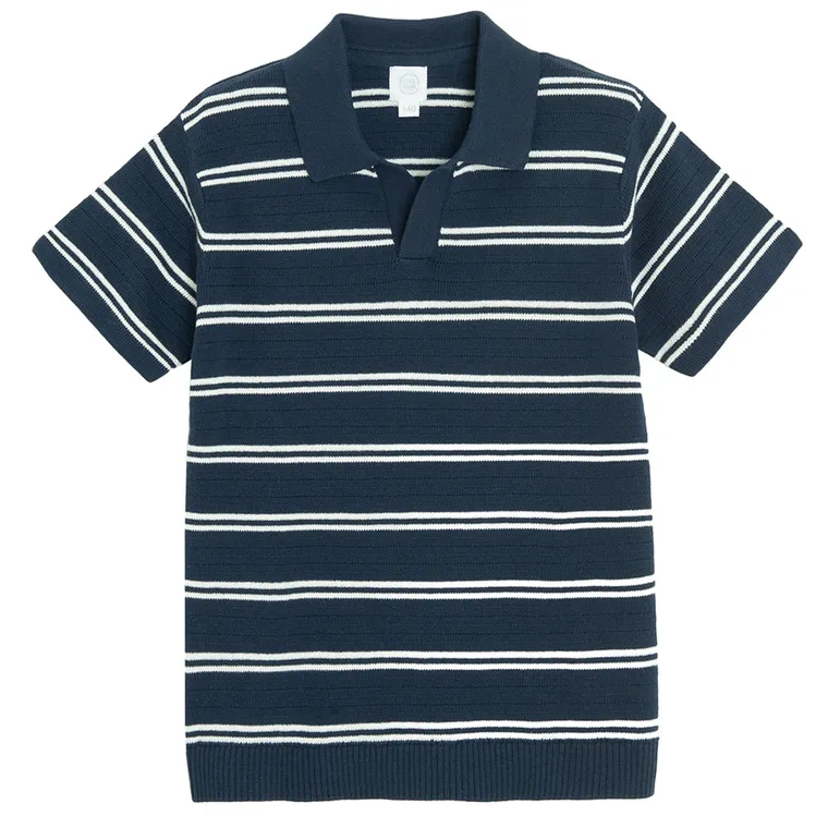 Cool Club, Tricou polo cu maneca scurta pentru baieti, din tricot, bleumarin