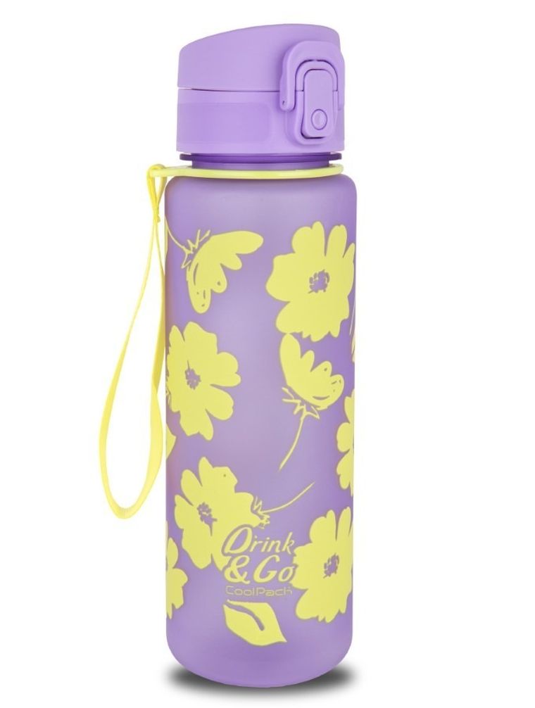CoolPack, Brisk, sticla de apa, Flores Lila, 600 ml
