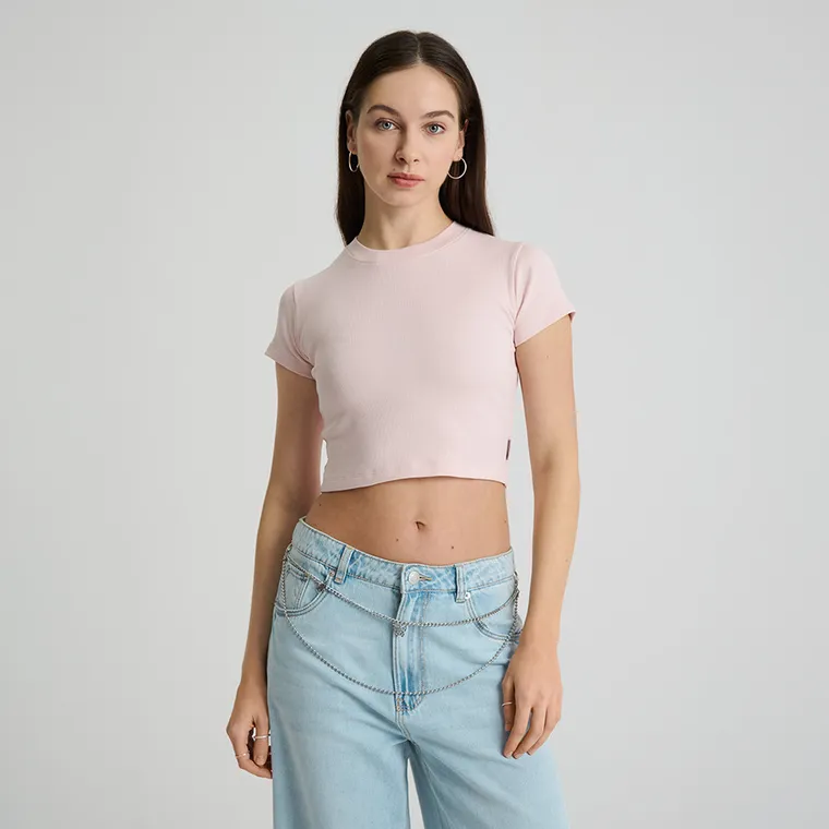 Crop top reiat cu adaos de modal NOWEAR