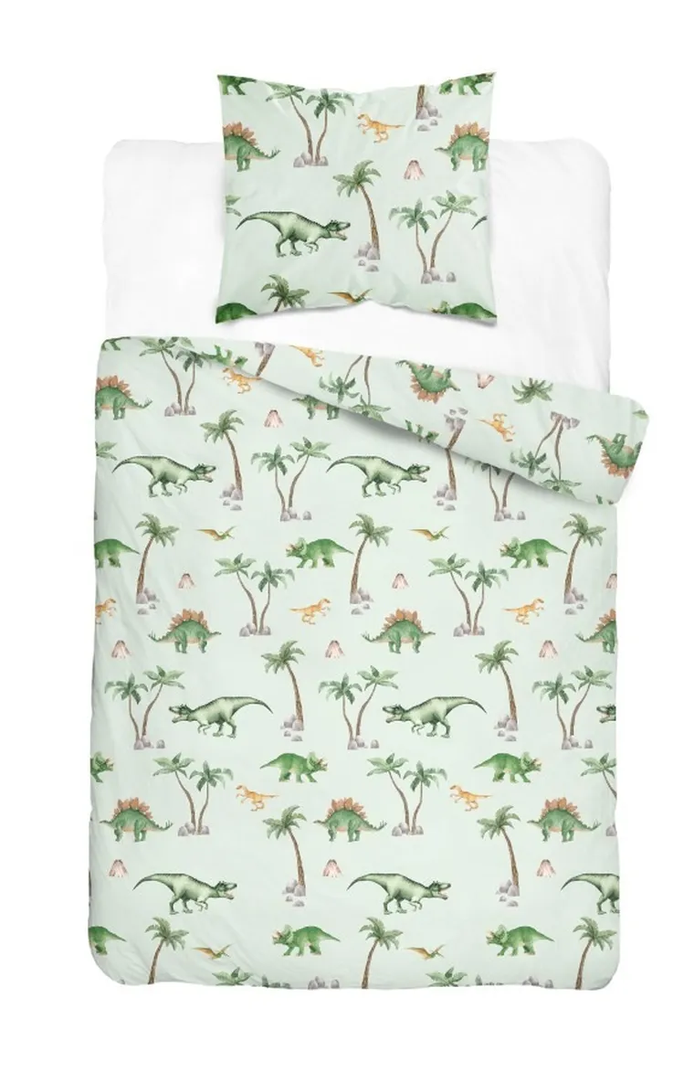 Dinozauri, set lenjerie de pat single, 160-200 cm
