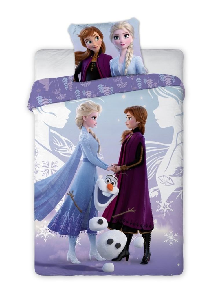 Disney, Frozen, set lenjerie de pat single, din bumbac, 140-200 cm