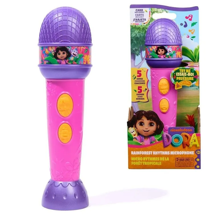 Dora, Rainforest Rhythms Microphone, jucarie electronic cu sunet