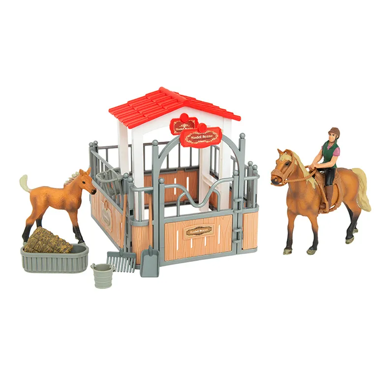 Ferma de cai, set de figurine cu accesorii