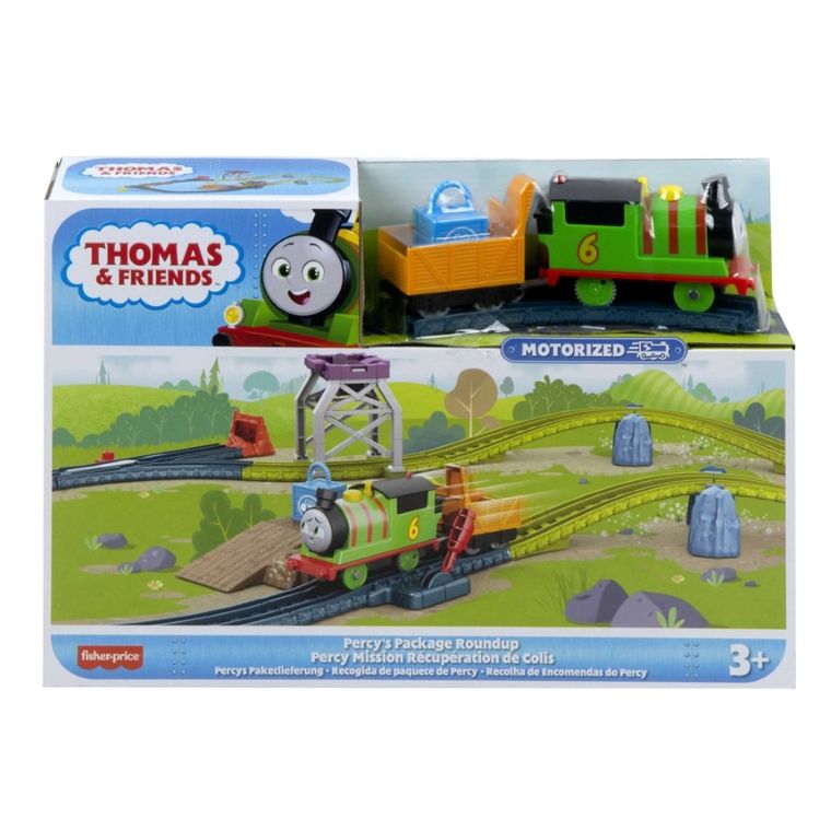 Fisher-Price, Thomas & Friends, Percy, set de joaca cu locomotiva motorizata