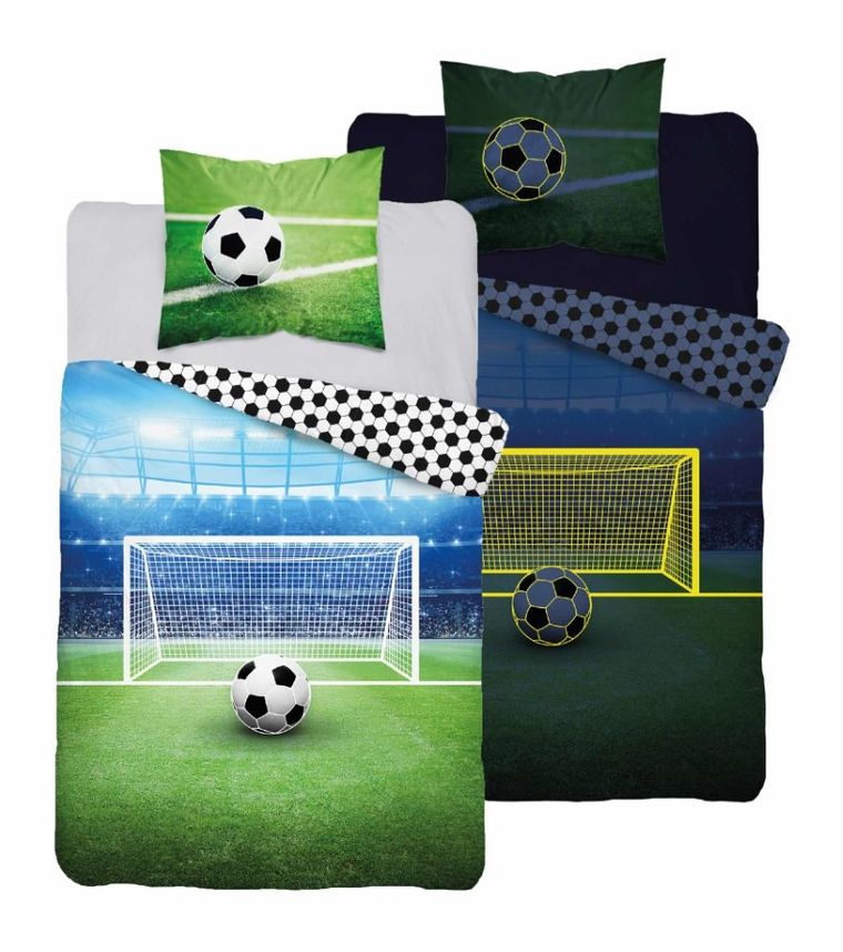 Fotball, set lenjerie de pat single, fluo, 160-200 cm