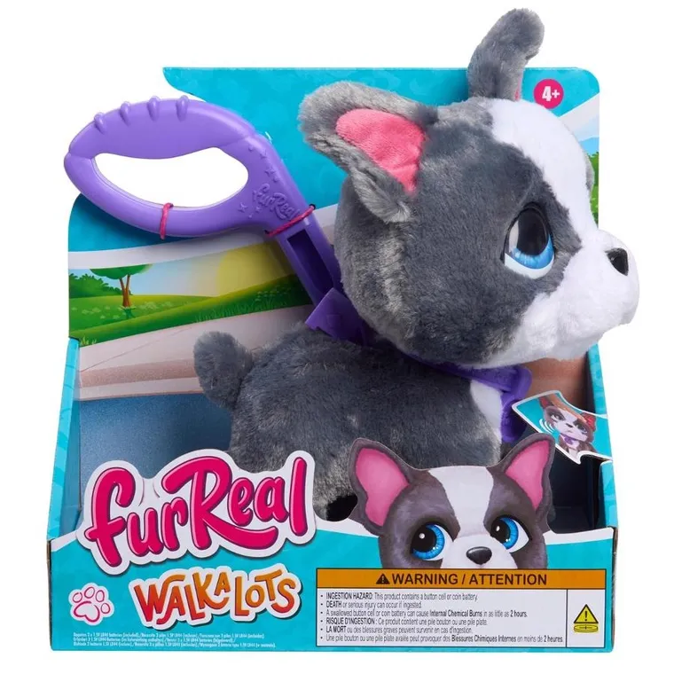 FurReal Friends, Walkalots, Bulldog francez care merge in lesa, jucarie interactiva