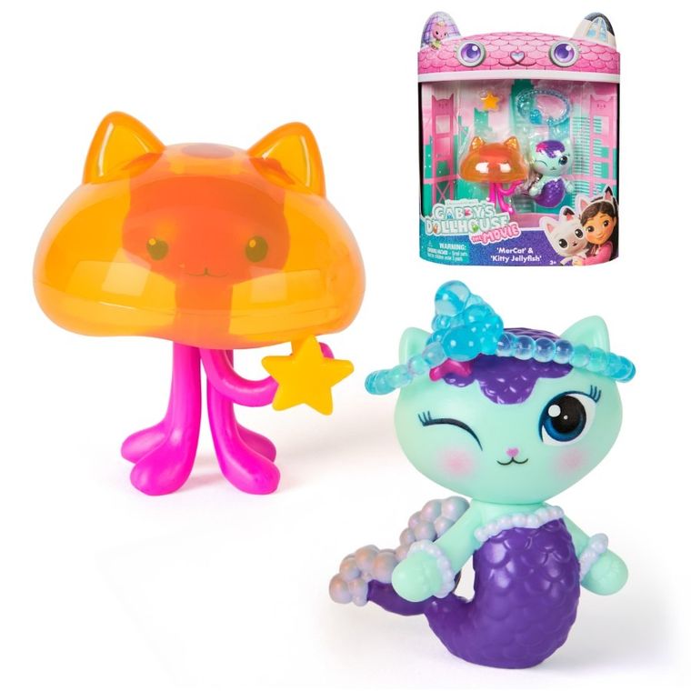 Gabby's Dollhouse Movie, MerCat & Kitty Jellyfish, set de figurine