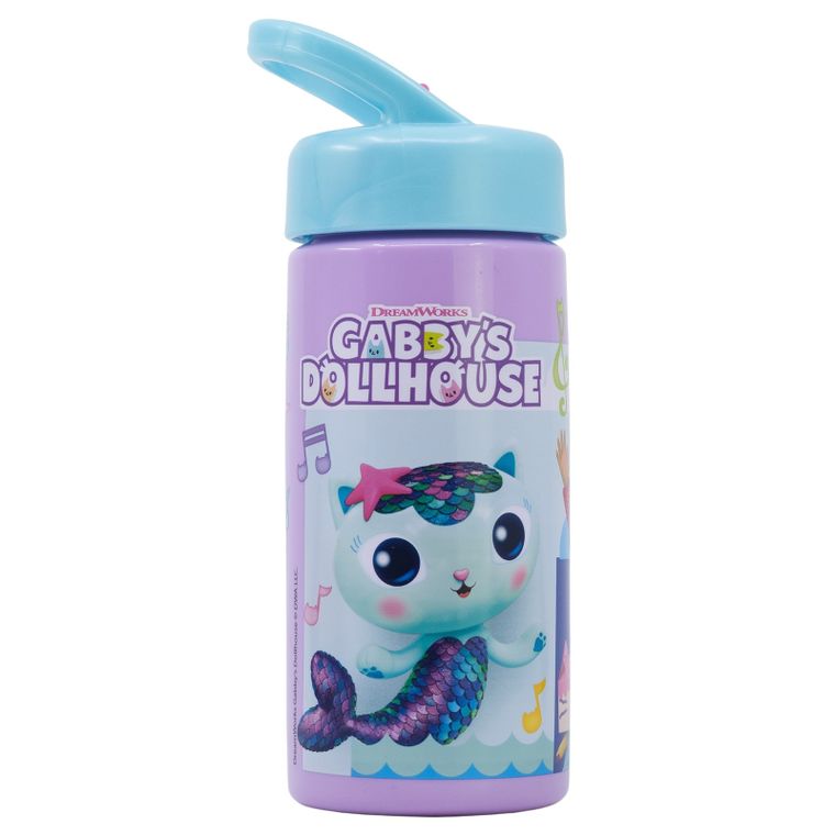 Gabby's Dollhouse, Playground, sticla de apa cu pai, 420 ml