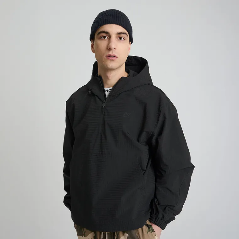 Geaca anorak impermeabila cu gluga si croiala boxy NOWEAR