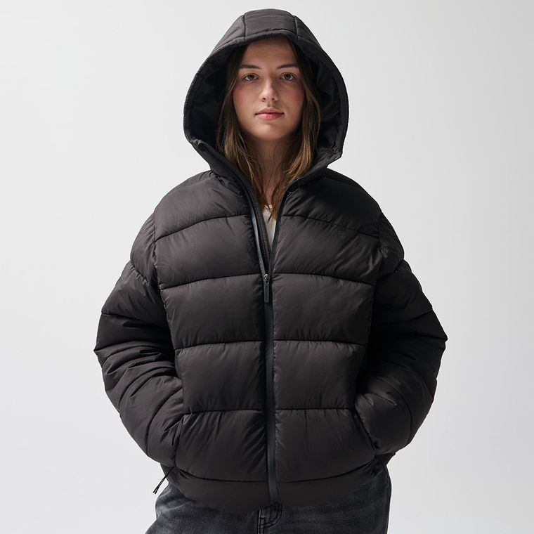 Geaca neagra calduroasa cu gluga NOWEAR