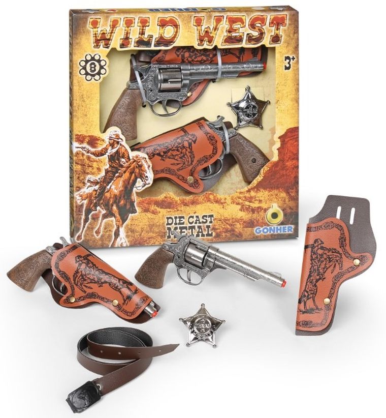 Gonher, Set de cowboy - 2 revolvere + insigna