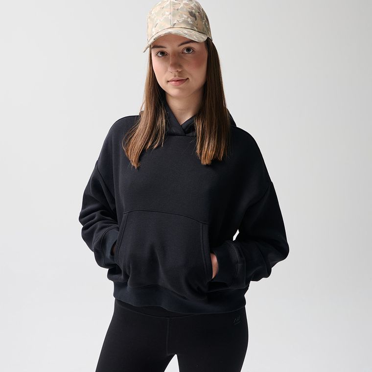 Hanorac negru cu croiala cropp boxy NOWEAR