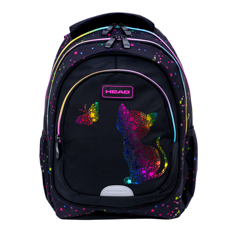 Head, Golden Effect, rucsac pentru scoala, cu 3 compartimente, Rainbow Kitty