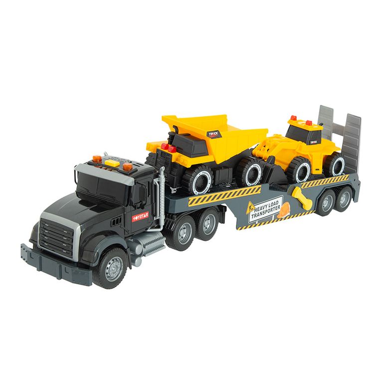Heavy Load, camion cu excavator si basculanta, set vehicule de constructii