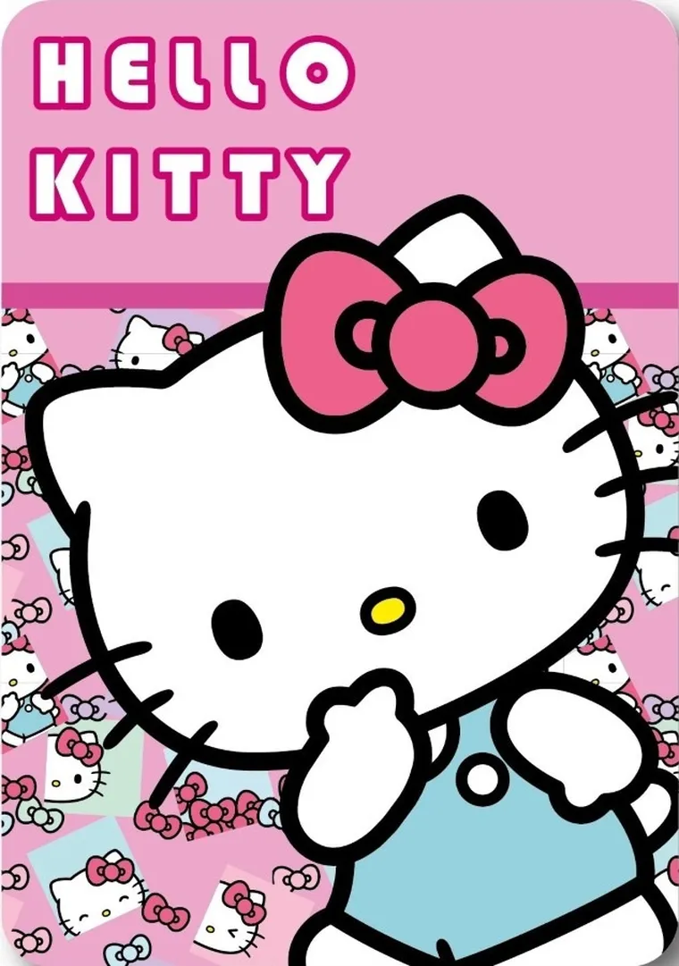 Hello Kitty, patura polar, roz, 100-140 cm