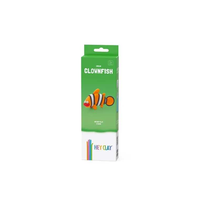 Hey Clay, Ocean, Clownfish, set creativ, 3 cutii de plastilina