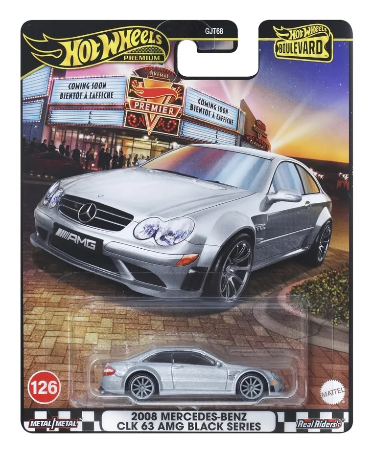 Hot Wheels, Boulevard, 2008 Mercedes-Benz CLK 63 AMG Black Series, masina, scara 1:64, JBL07
