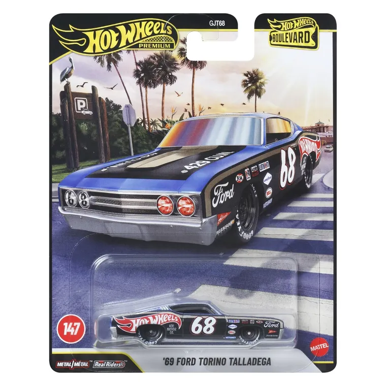 Hot Wheels, Boulevard, '69 Ford Torino Talladega, masina, scara 1:64, JHW28
