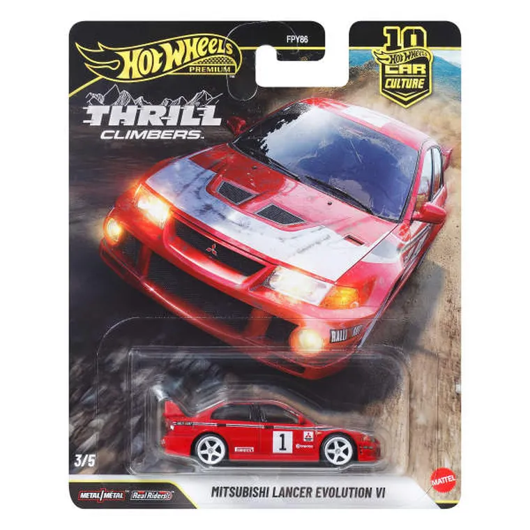 Hot Wheels, Car Culture, Thrill Climbers, Mitsubishi Lancer Evolution VI, masina Premium, JKF19