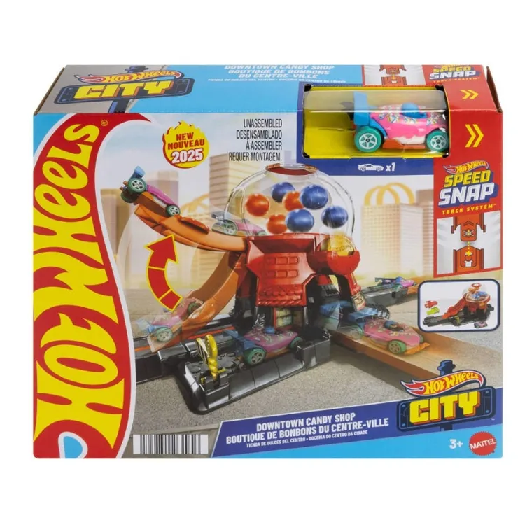 Hot Wheels City, Downtown Candy Shop, set de joaca cu masina