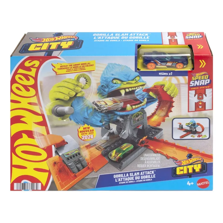 Hot Wheels City, Hungry Gorilla, set de joaca pentru masina