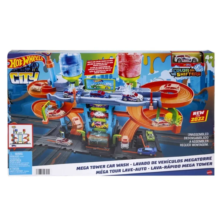 Hot Wheels City, Mega spalatorie auto intortocheata, set de piste