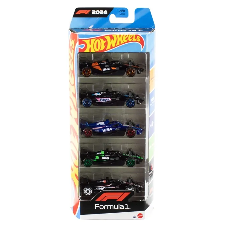 Hot Wheels, Formula 1 Race Team F1, set de masini, scara 1:64