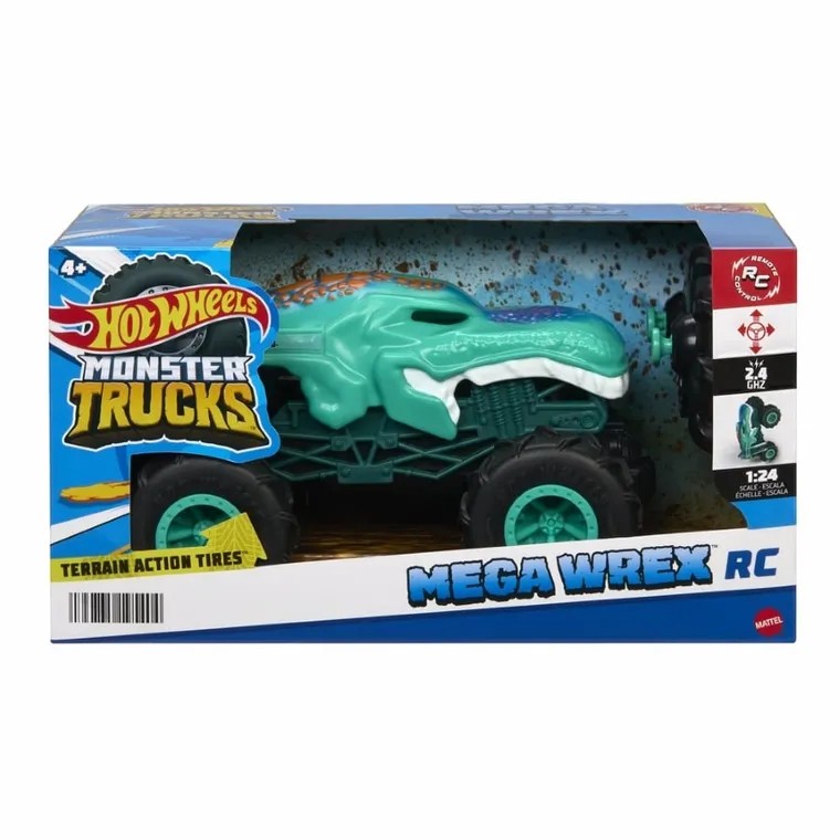 Hot Wheels, Monster Trucks RC, Mega Wrex, masina cu telecomanda, scara 1:24