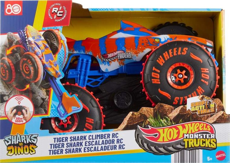 Hot Wheels, Monster Trucks, Tiger Shark, masina cu telecomanda