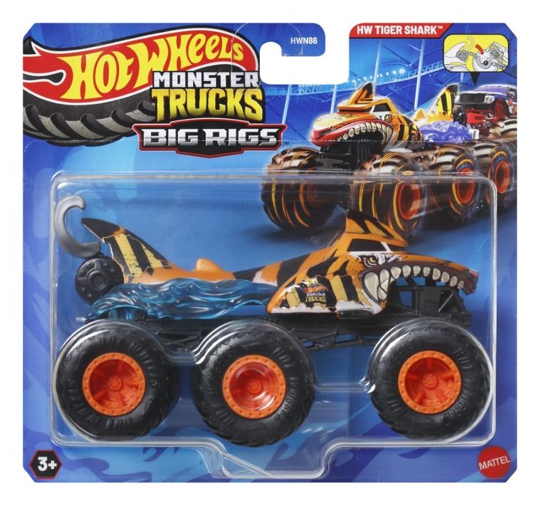 Hot Wheels, Monster Trucks, Tiger Shark, masina, scara 1:64, HWN88