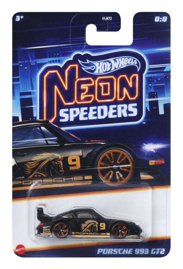 Hot Wheels, Neon Speeders, Porsche 993 GT2, masina, scara 1:64
