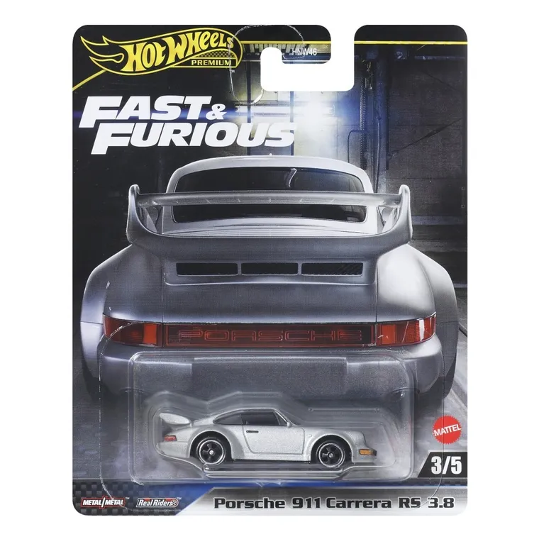 Hot Wheels, Premium, Fast & Furious, Porsche 911 Carrera RS 3.8, masina, scara 1:64, JBM03